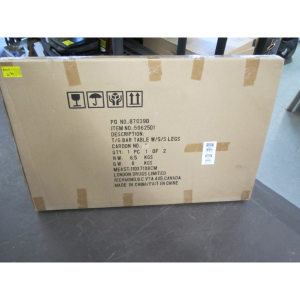 NEW BAR TABLE W/LEGS IN BOX