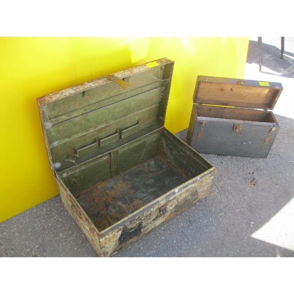 2 - VINTAGE BOXES - 1 WOODEN/1 STEEL