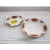 Image 1 : ROYAL ALBERT OLD COUNTRY ROSE SERVING BOWL & SM. SERVING TRAY