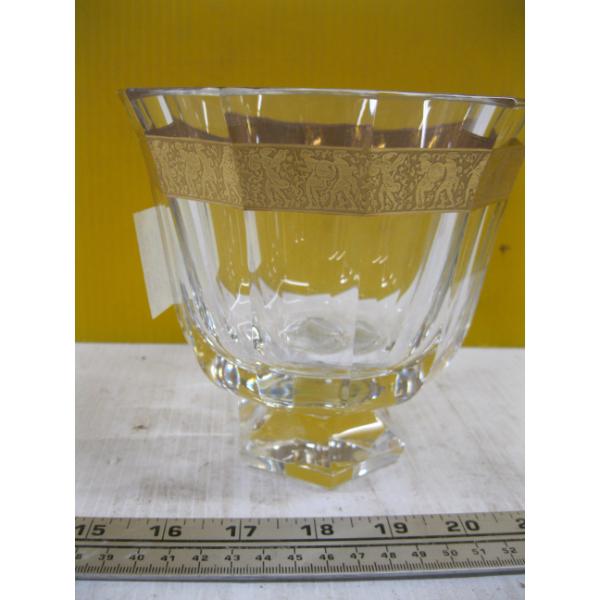 MOSERS 24KT GOLD RIM CRYSTAL VASE