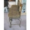 Image 2 : 3 METAL & WOOD UPHOLSTERED SEATED STOOLS