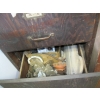 Image 2 : WOOD FILING CABINET W/ASST. CONTENTS: PAINT, FITTINGS, SANDING ITEMS, ETC.