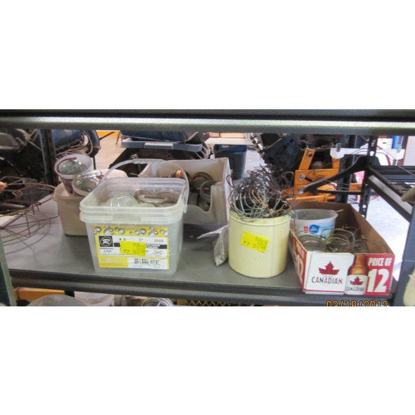 MISC. CANNING JAR & ACCESS. - LIDS, WIRE CLIPS, ETC.