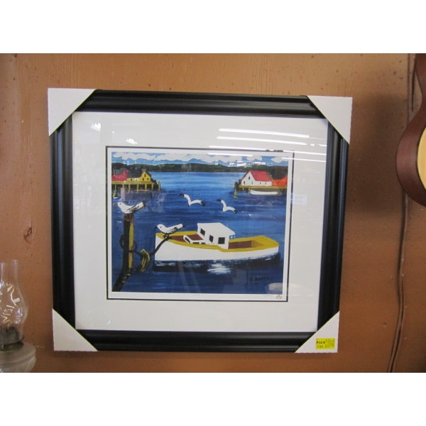 FRAMED NUMBER PRINT "THE HARBOUR" BY MAUD LEWIS