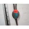 Image 6 : SILVER NAVAJO BOLO TIE W/TURQUOISE STONE, SIGNED BEM BISBEE, 3RD 77 ARIZONA