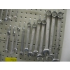 Image 3 : WALL MOUNT METAL PEGBOARD W/HOOKS & SAE & METRIC WRENCHES