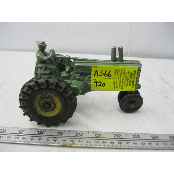 VINTAGE GREEN & YELLOW ALUMINUM TRACTOR