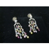 Image 2 : PAIR OF STERLING .925 EARRINGS W/COLORED STONES