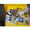 Image 3 : BIN OF MOTORCYCLE PARTS - CARBURETOR, ETC.