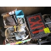 Image 3 : 7 BOXES OF MISC. VINTAGE FLASHLIGHTS, NAILS, EXIT SIGN, ETC.