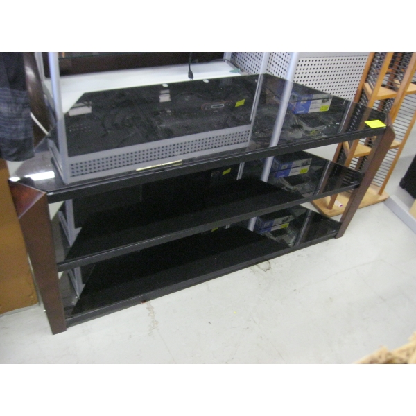 GLASS & WOOD TV STAND