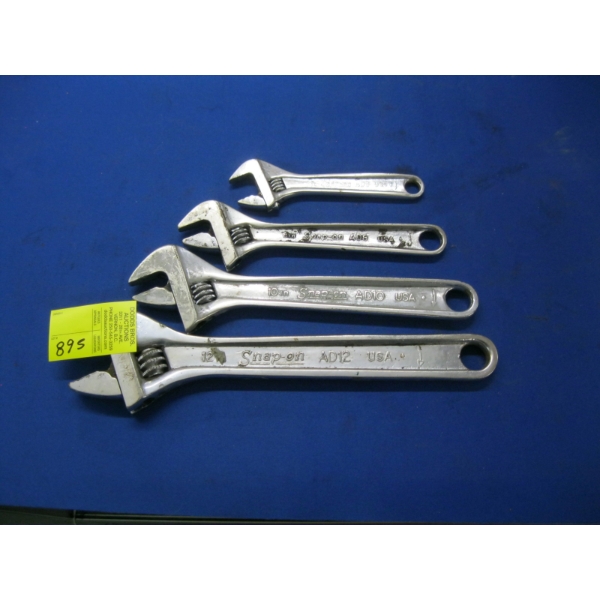 4 SNAP ON ADJUSTABLE WRENCHES