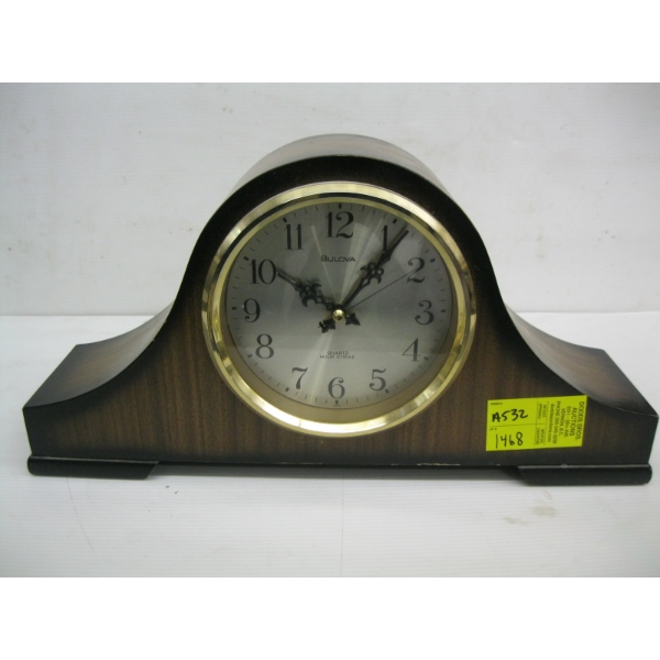 BULOVA QUARTZ WOOD CASED CLOCK