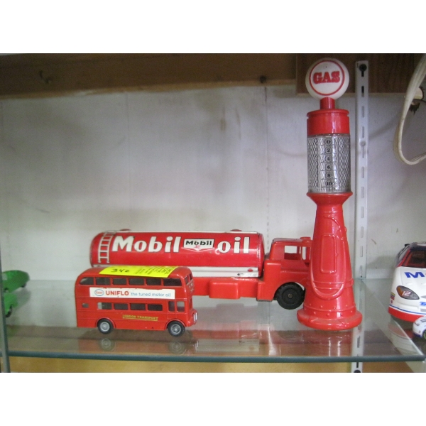 MOBILE TRUCK, AVON GAS PUMP & DOUBLE DECKER BUS