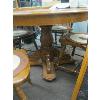 Image 3 : ROUND OAK DINING TABLE W/4 TALL CHAIRS