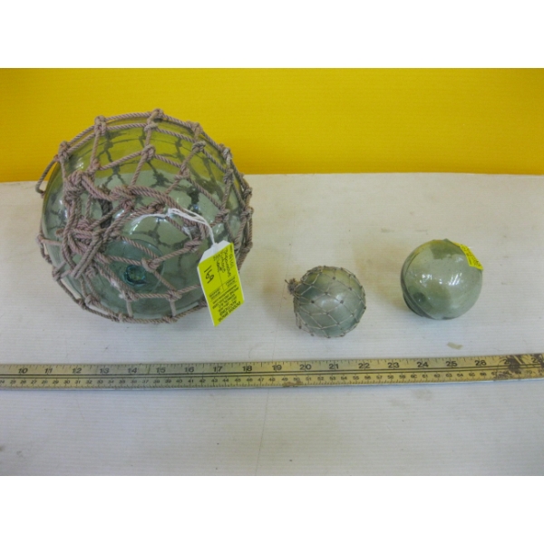 3 JAPANESE GLASS FLOATS