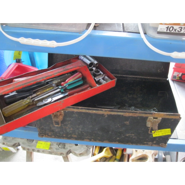 BLACK TOOLBOX W/MISC. CONTENTS