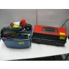 Image 1 : BIN OF MISC. CORDLESS DRILL, TOOLKIT, CLOCK, ETC.