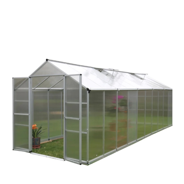 TMG INDUSTRIAL 8'X20' TWIN WALL ALUMINUM FRAME GREENHOUSE