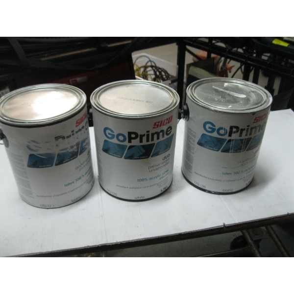 3 CONTAINERS OF GO PRIME PRIMER SEALER UNDERCOAT