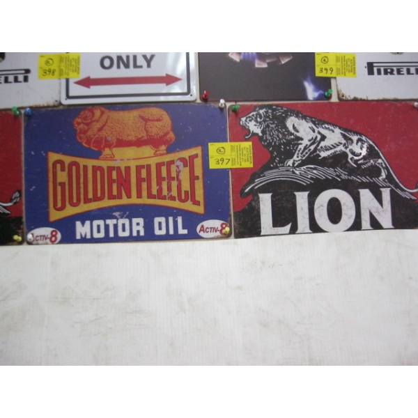 GOLDEN FLEECE & THE LION METAL SIGNS