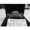 Image 4 : LADIES 10KT WHITE GOLD RING W/3 SM. DIAMONDS, 2G, SZ 6 3/4