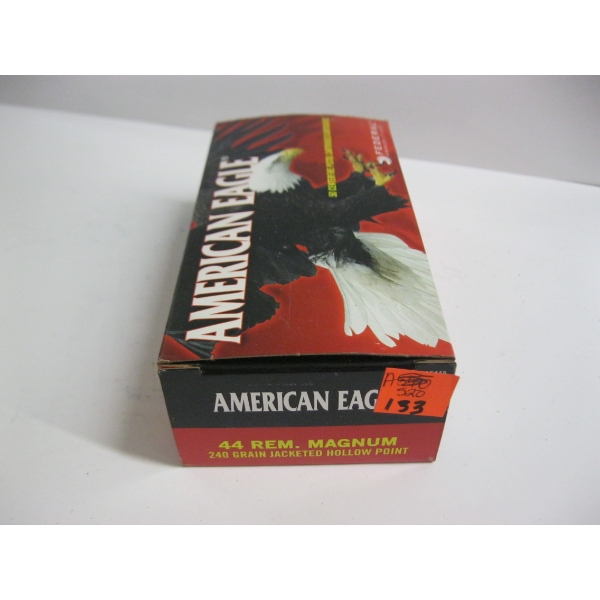 AMERICAN EAGLE .44 REM. MAGNUM 240GRS JACKETED HOLLOW POINT|1X50 CENTERFIRE PISTOL CARTRIDGES