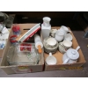Image 4 : 4 FLATS OF MISC. DISHWARE, MARBLE ROLLING PIN, ETC.