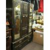 Image 1 : ANTIQUE WARDROBE - MIRRORED DOORS (1 CRACKED) & 3 DRAWERS - MISSING TOP