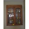 Image 1 : LEADED GLASS DOORED CABINET  W/KEY - MOUNTED ON WALL