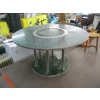 Image 1 : LG. ROUND BRUSHED STEEL & MARBLE TOP TABLE