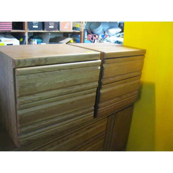 2 OAK 2 DRAWER NIGHTSTANDS