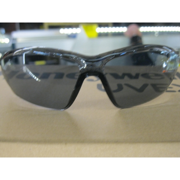 NEW CASE OF UVEX SAFETY GLASSES - GREY LENS