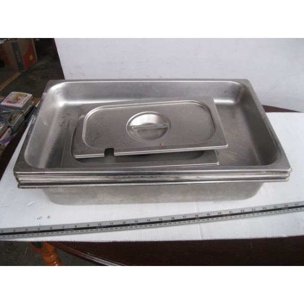 6 STAINLESS STEEL FOOD TRAYS