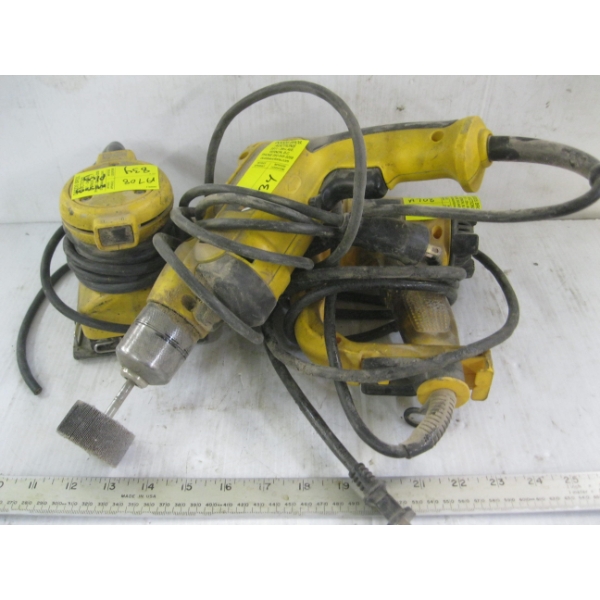 DEWALT PALM SANDER, DRILL & HEAT GUN