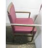 Image 4 : 7 BURGUNDY & WOOD ARMED CHAIRS