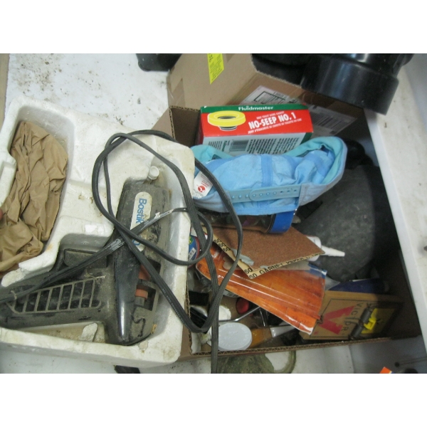 MISC. GLUE GUN, PAINTBRUSHES, TRAPS, ETC.