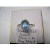 Image 3 : LADIES .925 SILVER RING W/BLUE STONE & CLEAR STONES, SZ 7 1/2