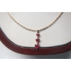 Image 3 : LADIES 10KT NECKLACE W/3 RED HEARTS - 20" LENGTH
