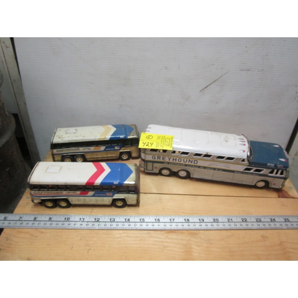 3 GREYHOUND BUSES