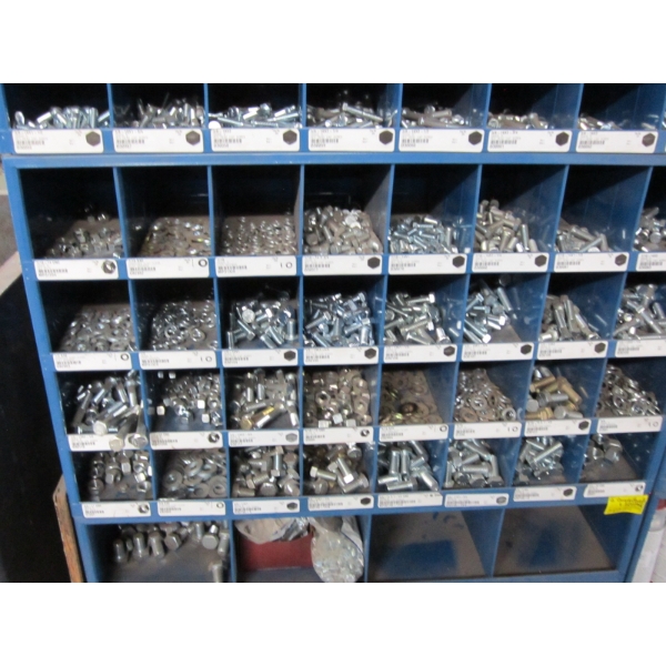 24 COMPARTMENT CABINET W/CONTENTS