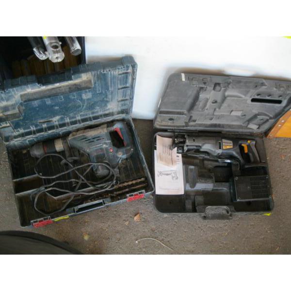 "AS IS" BOSCH HAMMER DRILL & A CORDLESS TOOL SET W/NO BATTERIES