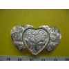 Image 2 : MONTANA SILVERSMITHS PLATED TRIPLE HEART BELT BUCKLE