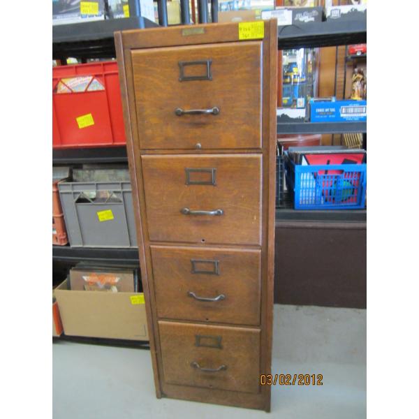 4 DRAWER WOODEN FILING CABINET