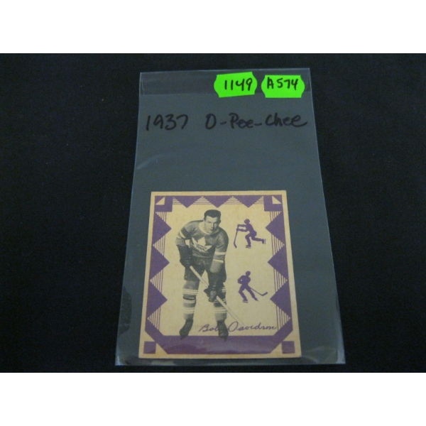 1937 O PEE CHEE HOCKEY CARD - ROBERT (BOB) DAVIDSON, SERIES E #136