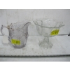 Image 1 : HEAVY VINTAGE GLASS ATHENIA WATER PITCHER & A MIRROR PLATE FRUIT BOWL