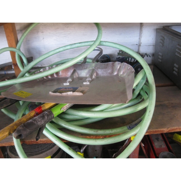 MISC. HOSE SPRAYERS, HOSE, DUSTPAN, ETC.