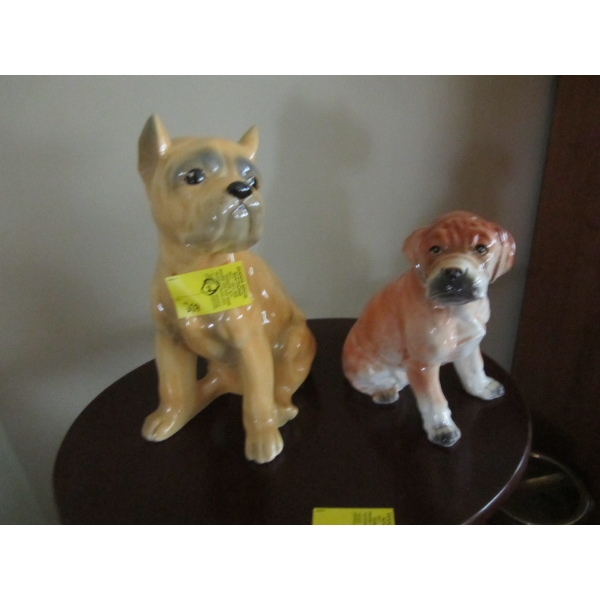2 CERAMIC DOG FIGURINES