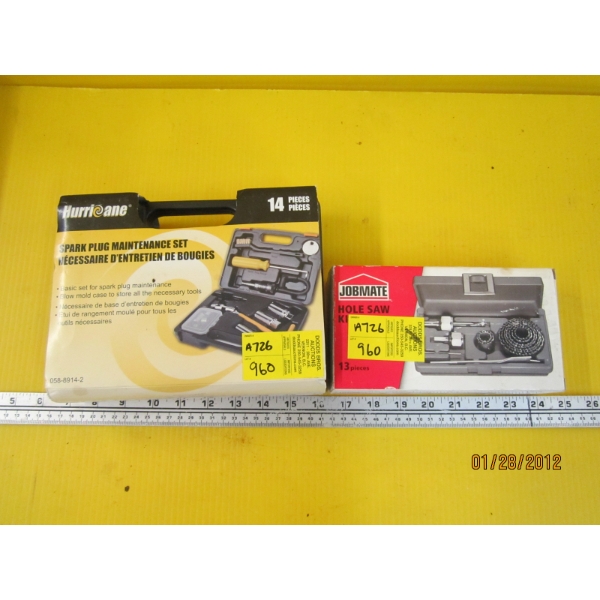 NEW HURRICANE SPARK PLUG MAINTENANCE SET & JOBMATE HOLE SAW KIT
