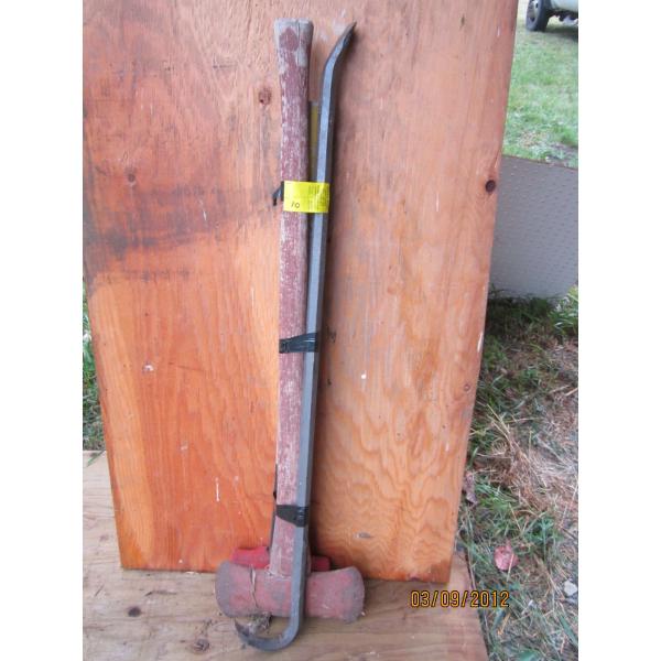 SLEDGEHAMMER, DOUBLE BLADED AXE & A CROWBAR